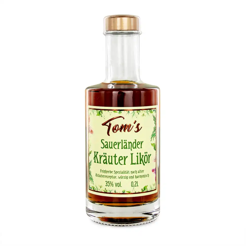 Tom's  Sauerländer Kräuter Likör 0,2 l von Tom`s Fin Gin